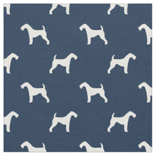 Tissu silhouette de la marine des chiens airedale terrie