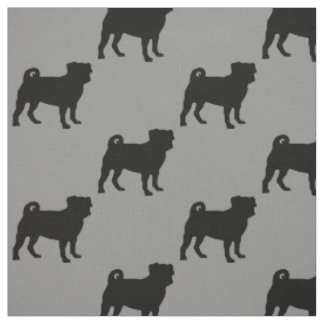Tissu Silhouette noire de carlin - conception simple de