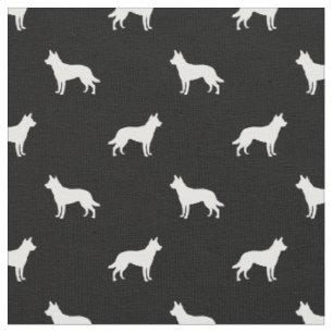 Tissu Silhouette noire du chien Kelpie australien