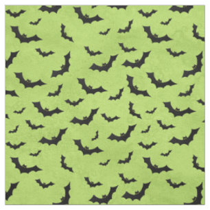 Tissu Silhouettes de chauves-souris blanches d'Halloween