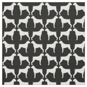 Tissu Silhouettes de chien Boxer motif noir et blanc