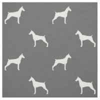 Silhouettes de Doberman Pinscher Gris et Blanc