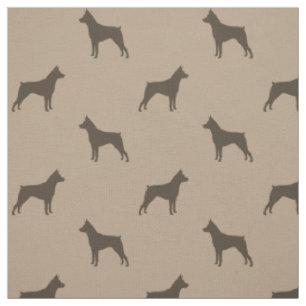 Tissu Silhouettes de Pinscher Nain MinPins à motifs