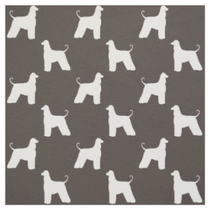 Tissu Silhouettes de race de chien Afghan Hound à motifs