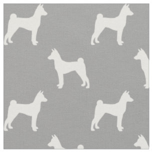 Tissu Silhouettes de race de chien Basenji reproduites