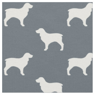 Tissu Silhouettes de race de chien Boykin Spaniel à moti