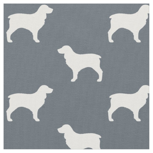 Tissu Silhouettes de race de chien Boykin Spaniel à moti (Fermer)