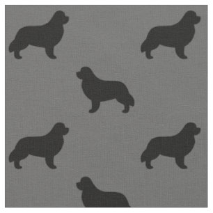 Tissu Silhouettes de race de chien de Terre-Neuve reprod