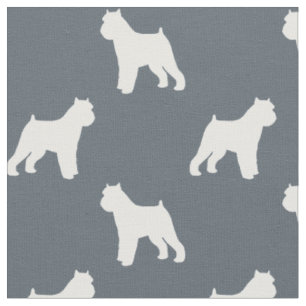 Tissu Silhouettes de race de chien Griffon bruxellois à