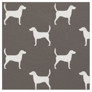 Tissu Silhouettes de race de chien Harrier à motifs