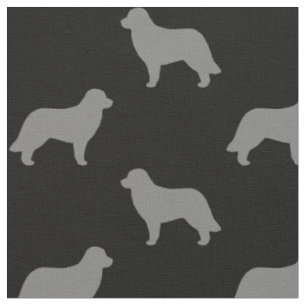 Tissu Silhouettes de race de chien Leonberger reproduite