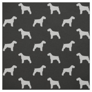 Tissu Silhouettes de Schnauzer Motif Gris et Noir