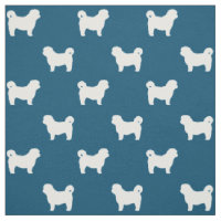 Silhouettes de Shih Tzu motif bleu et blanc