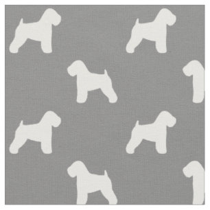 Tissu Silhouettes de Soft Coated Wheaten Terrier à motif