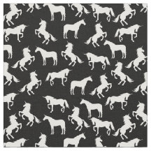 Silhouettes Unicorne noir et blanc