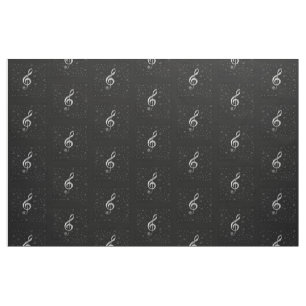 Tissu silver music notes Fabric, colorful house textile