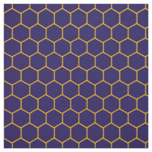 Tissu Simple Elegant Honeycomb Motif Abstrait Navy