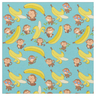 Tissu Singes et bananes