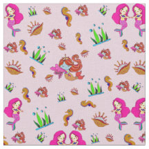Sirènes de Mauve rose avec Seahorses & Coques