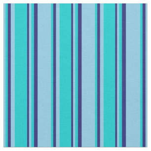 Tissu Sky Blue, Dark Turquoise et Midnight Blue Lines