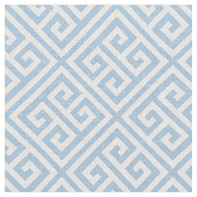 Tissu Sky Blue Greek Key Pattern (Fermer)