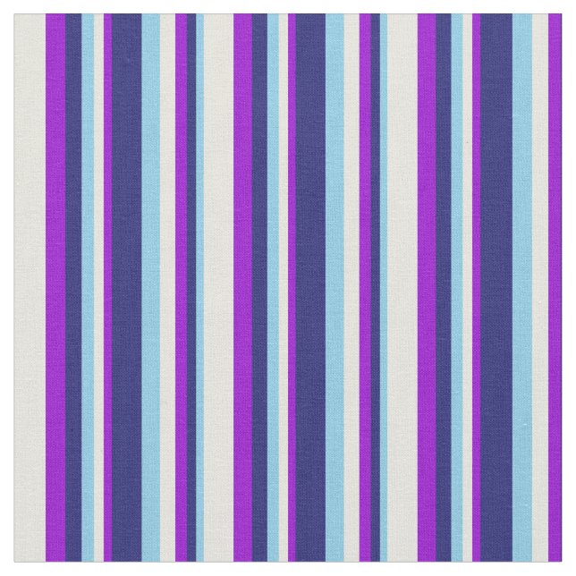 Tissu Sky Blue, Midnight Blue, Dark Violet et Beige (Fermer)