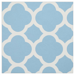 Tissu Sky Blue Modern Quatrefoil Grande échelle
