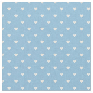 Tissu Sky Blue Polka Dot Hearts