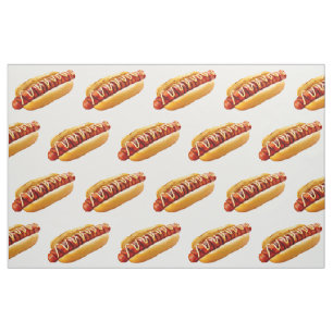 Tissu SlipperyJoe's hot dog ambiance estivale BBQ niché