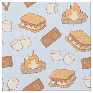 Tissu S'mores Camping Vintage Marshmallow Feu de camp