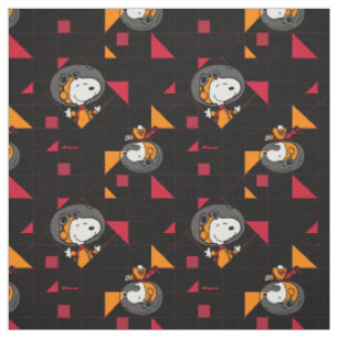 Tissu Snoopy Astronaute Géométrique Rétro