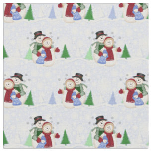 Tissu Snowflakes Snow Family Fabric