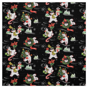 Tissu Snowmen de Noël Vintage