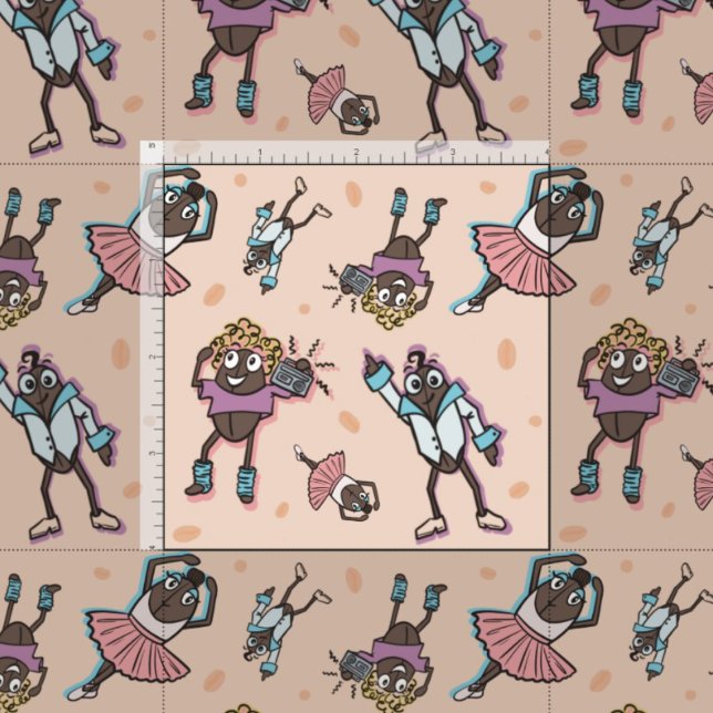 Tissu Soirée de danse au café caricaturale (Créateur téléchargé)