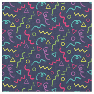 Tissu Soirée rétro des années 80 90 motif néon Memphis