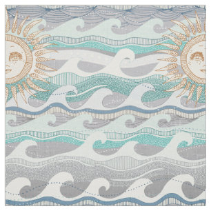 Tissu soleil et vagues