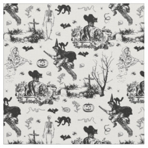 Tissu sorcière de halloween antique squelette ghoul toil