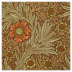 Tissu Souci de William Morris, brun d'en cuivre et