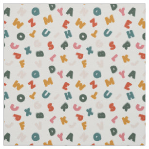 Tissu soupe alphabétique rétro