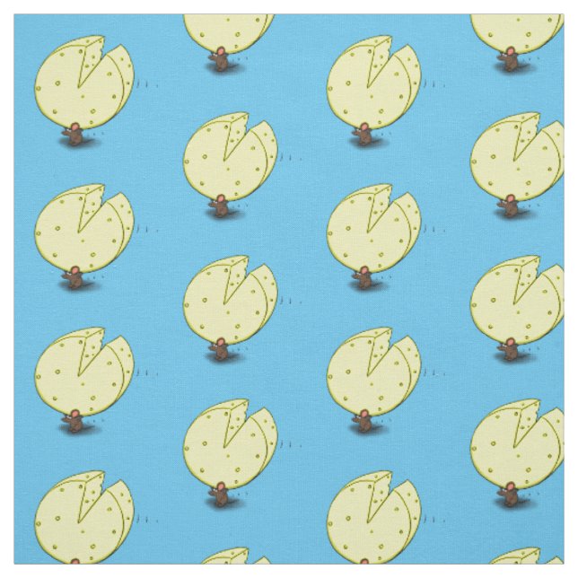 Tissu Souris mignonne avec dessin animé au fromage (Échantillon)