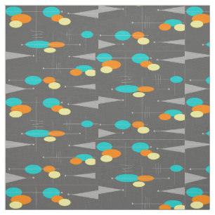 Tissu Sphères et triangles modernes de la moitié du