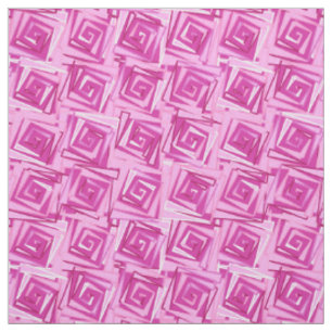 Tissu Spirales Carrés modernes, orchidée et violet