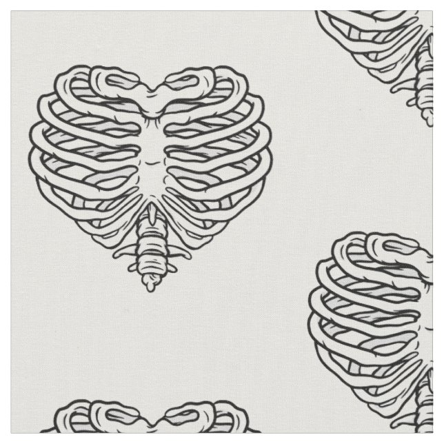 Tissu squelette cardiaque goth valentines (Fermer)