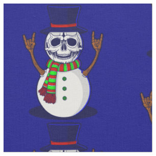 Tissu squelette gothique de noël bonhomme de neige gothm