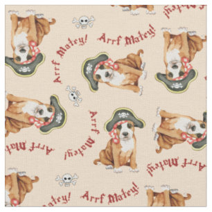 Tissu Staffordshire Bull Terrier Pirate Fabric