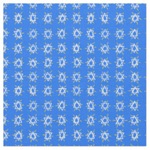 Tissu Star de David Hanoukka Motif Bleu blanc