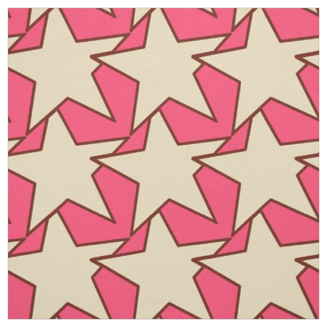 Tissu Star moderne géométrique - corail et beige (Échantillon)