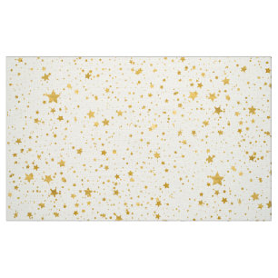 Tissu Stars2 d'or - Blanc pur