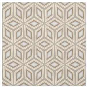 Tissu Stars rétro géométriques et Brown en beige Cube