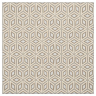 Tissu Stars rétro géométriques et Brown en beige Cube